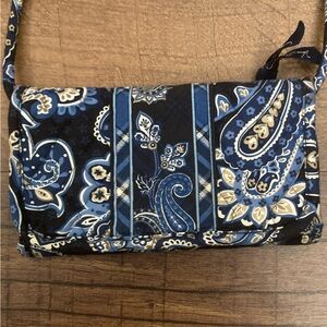 Vera Bradley Navy Paisley Wallet w/ Optional Crossbody Strap